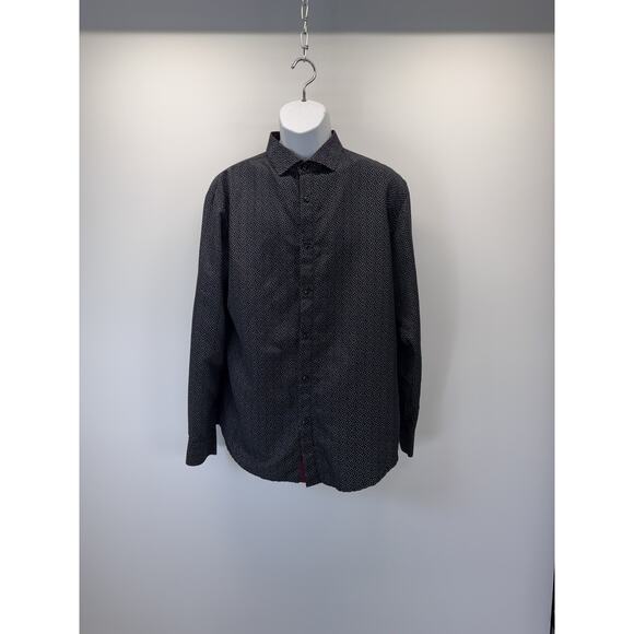 Alex Vando Wrinkle Free Microfiber Button Front Fancy Cuff Dress Shirt Large - Picture 1 of 10